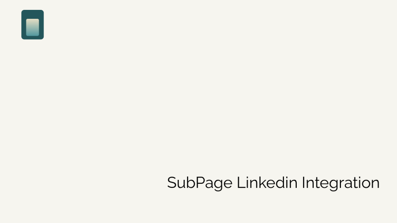 How to integrate SubPage with Linkedin?