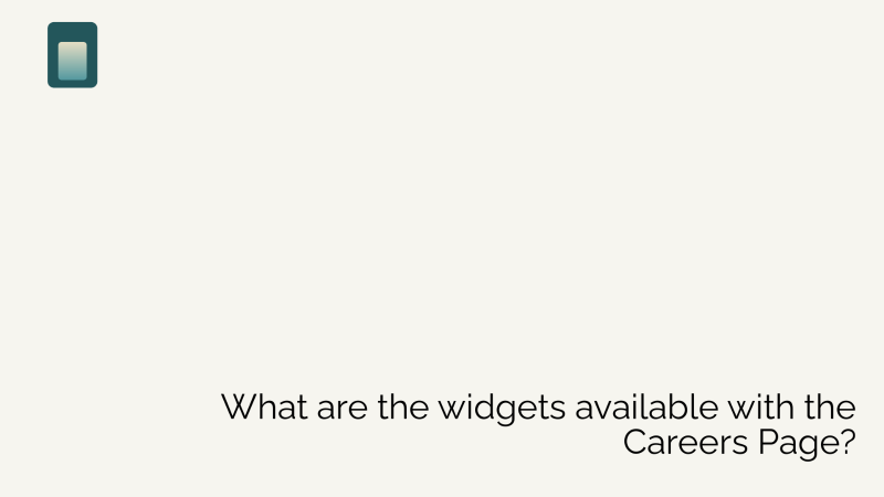 Career Page Widgets