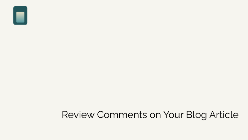 How to Add Comments to your Blog article?