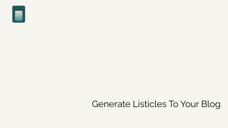 How to Use Listicle Creator?