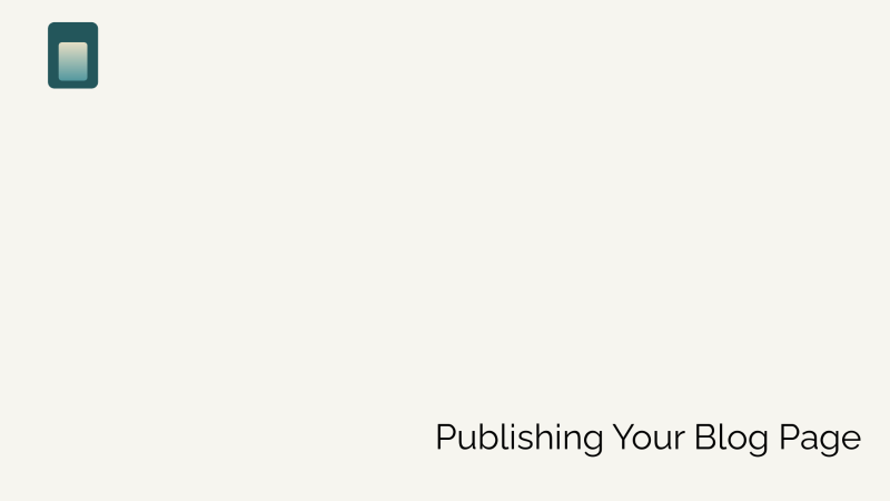 How to Publish Your Blog Page?